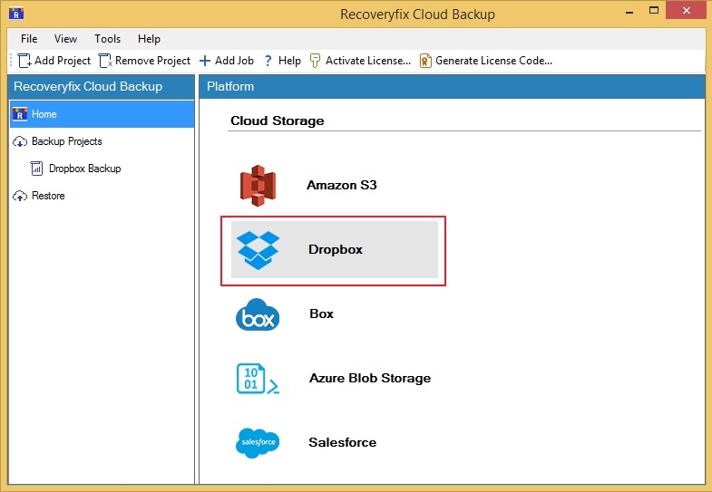 connect the Dropbox account