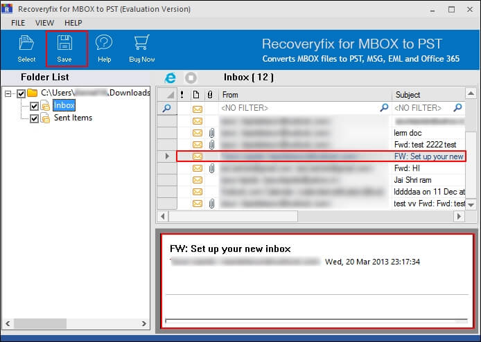 you will get a detailed overview of your MBOX file