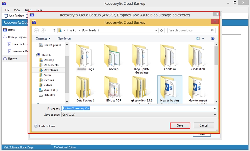 Select specific location to Save CSV file