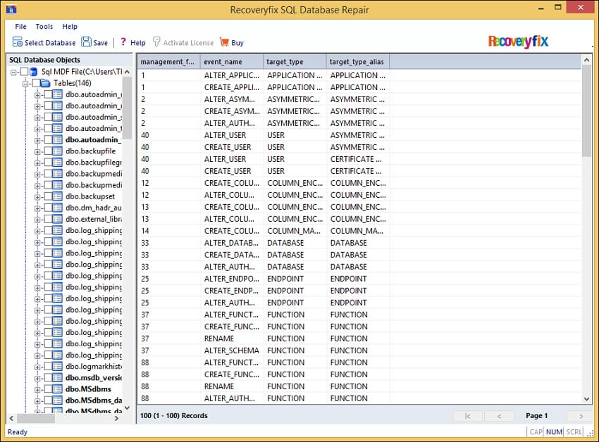 SQL DB folders