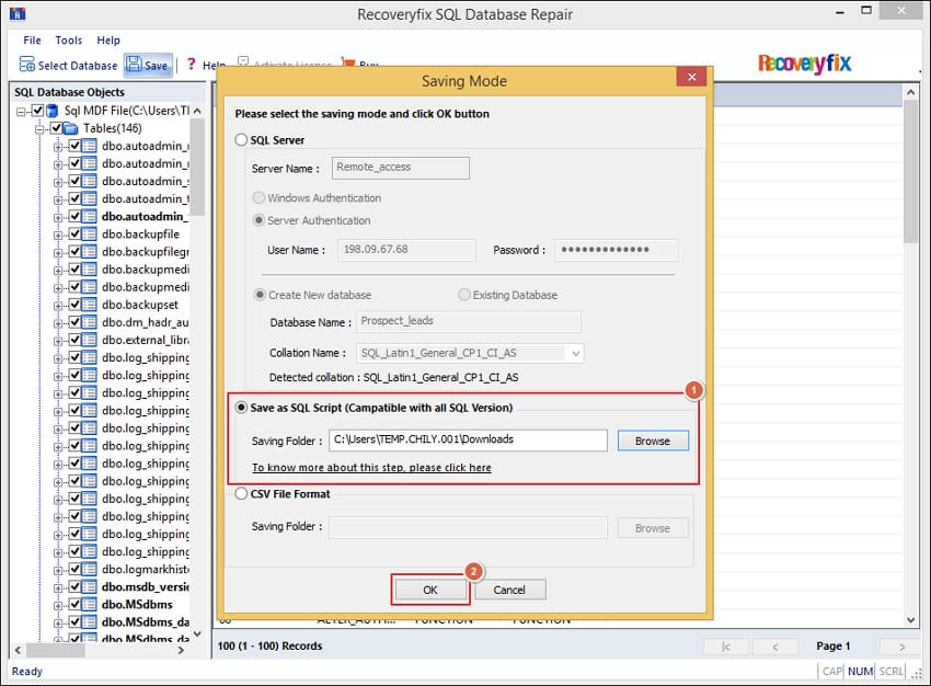 SQL Database as a SQL Script