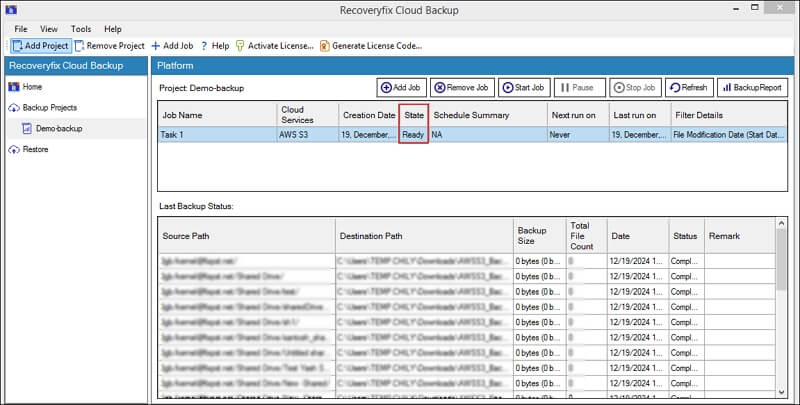 AWS S3 bucket backup completed