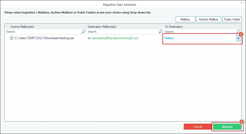 choose migration type