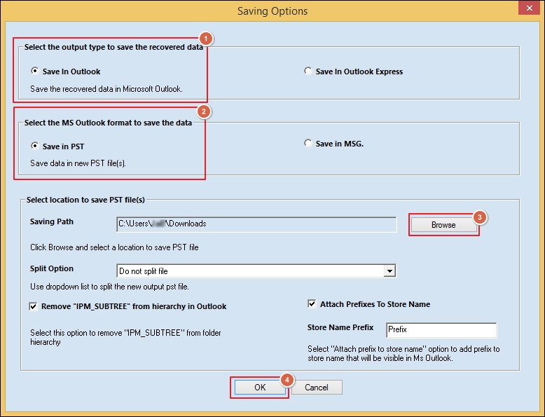 choose saving output