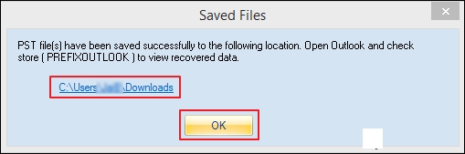 click on OK to convert OST files to PST