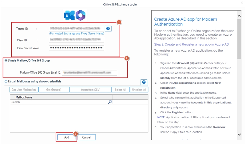 enter destination account details