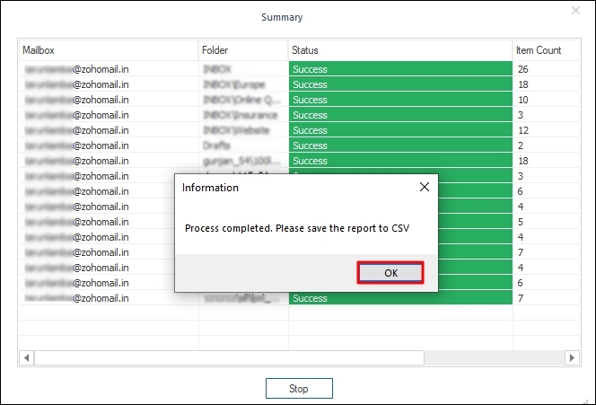 Email to Office 365 migration process finish