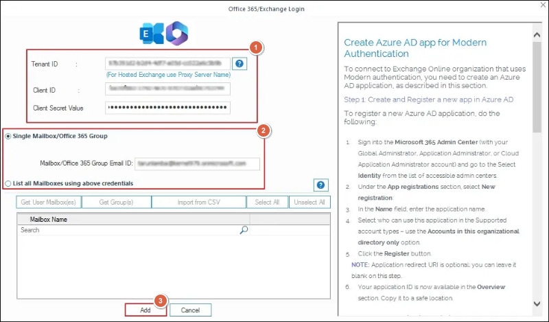 Fill destination details