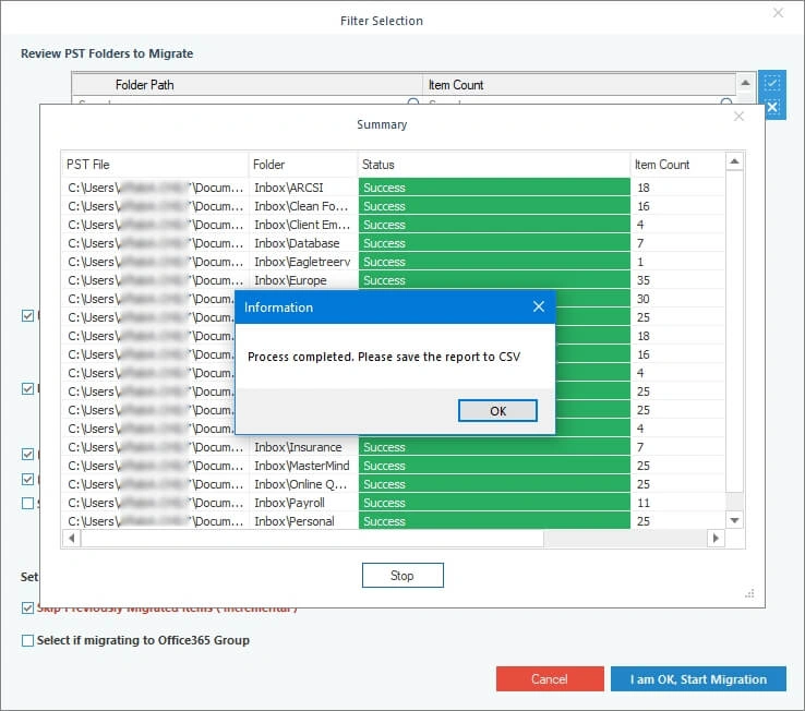 Save the report to CSV