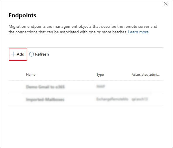 Create a new migration endpoint