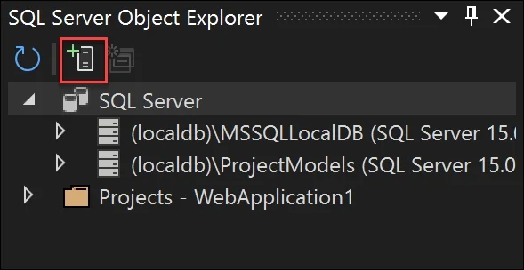 Add SQL Server in SQL Server Object Explorer