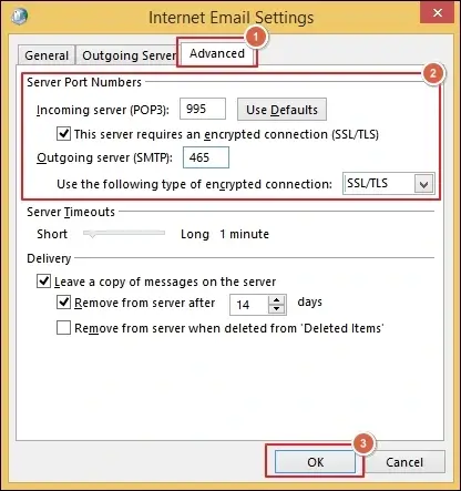 Enter Server Port Numbers and click OK